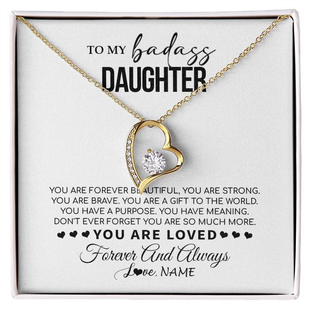 Personalized To My Daughter Necklace From Mom Dad Mother You Are Forever Beautiful Daughter Birthday Graduation Christmas Customized Gift Box Message Card