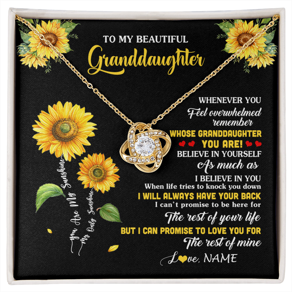 Personalized To My Granddaughter From Grandma Necklace Whenever You Feel Sunflower Granddaughter Birthday Graduation Christmas Customized Gift Box Message Card