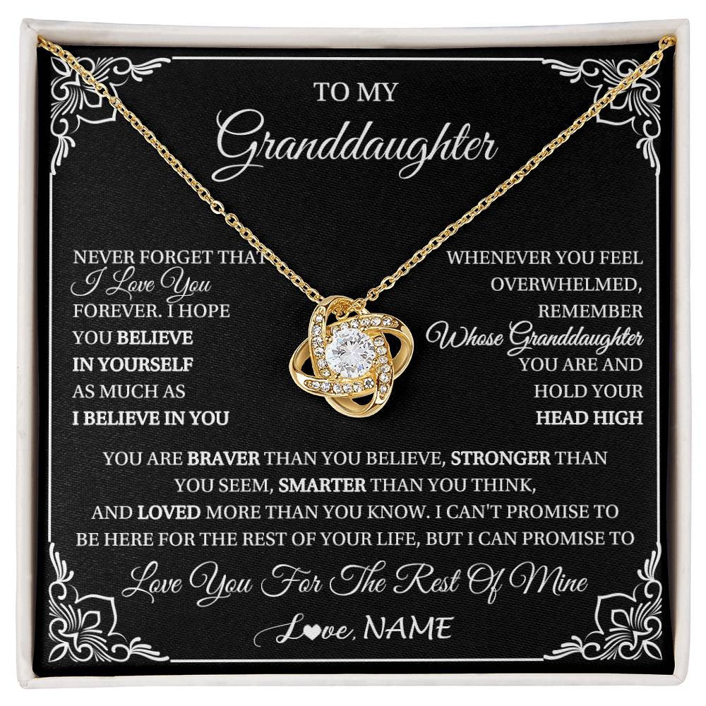 Personalized To My Granddaughter Gift From Grandma Necklace I Love You Believe In You Granddaughter Birthday Gifts Christmas Customized Gift Box Message Card