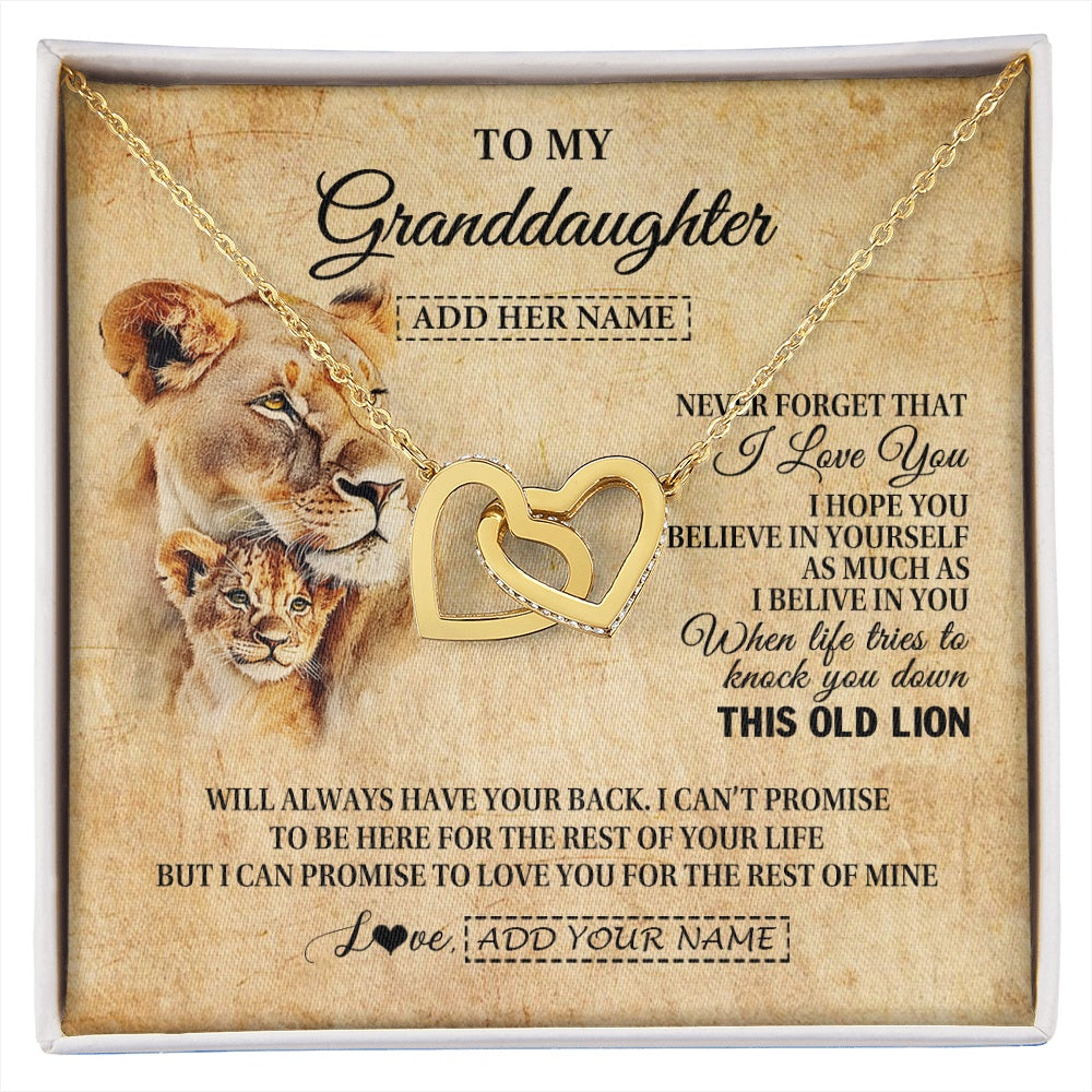Personalized To My Granddaughter Gifts From Grandma Lion Necklace I Love You Granddaughter Birthday Gifts Graduation Christmas Custom Gift Box Message Card