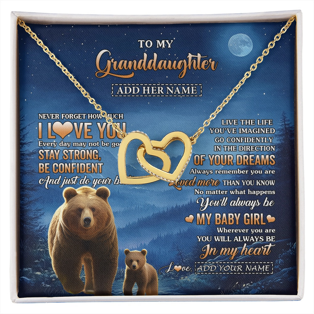 Personalized To My Granddaughter Gifts From Grandma Necklace Bear Never Forget How Much I Love You Granddaughter Birthday Christmas Gift Box Message Card
