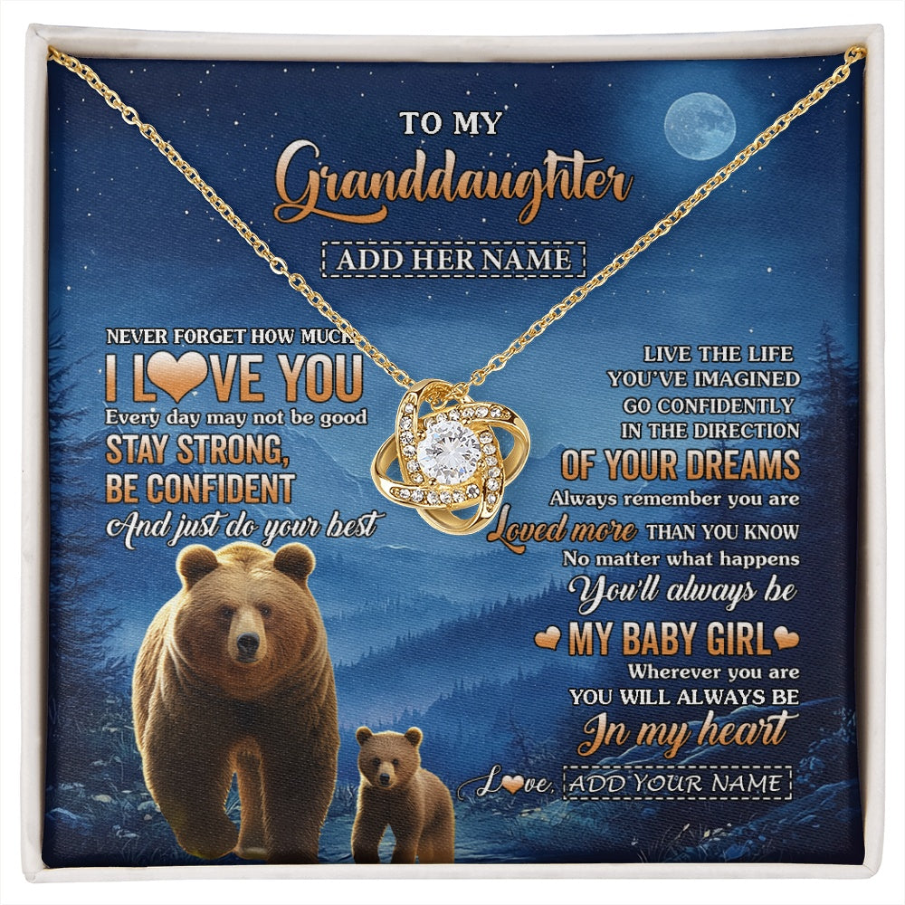 Personalized To My Granddaughter Gifts From Grandma Necklace Bear Never Forget How Much I Love You Granddaughter Birthday Christmas Gift Box Message Card