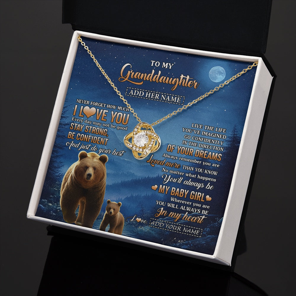 Personalized To My Granddaughter Gifts From Grandma Necklace Bear Never Forget How Much I Love You Granddaughter Birthday Christmas Gift Box Message Card