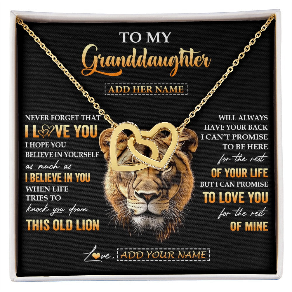 Personalized To My Granddaughter Gifts From Grandma Necklace Old Lion Love You Granddaughter Birthday Gifts Graduation Christmas Custom Gift Box Message Card