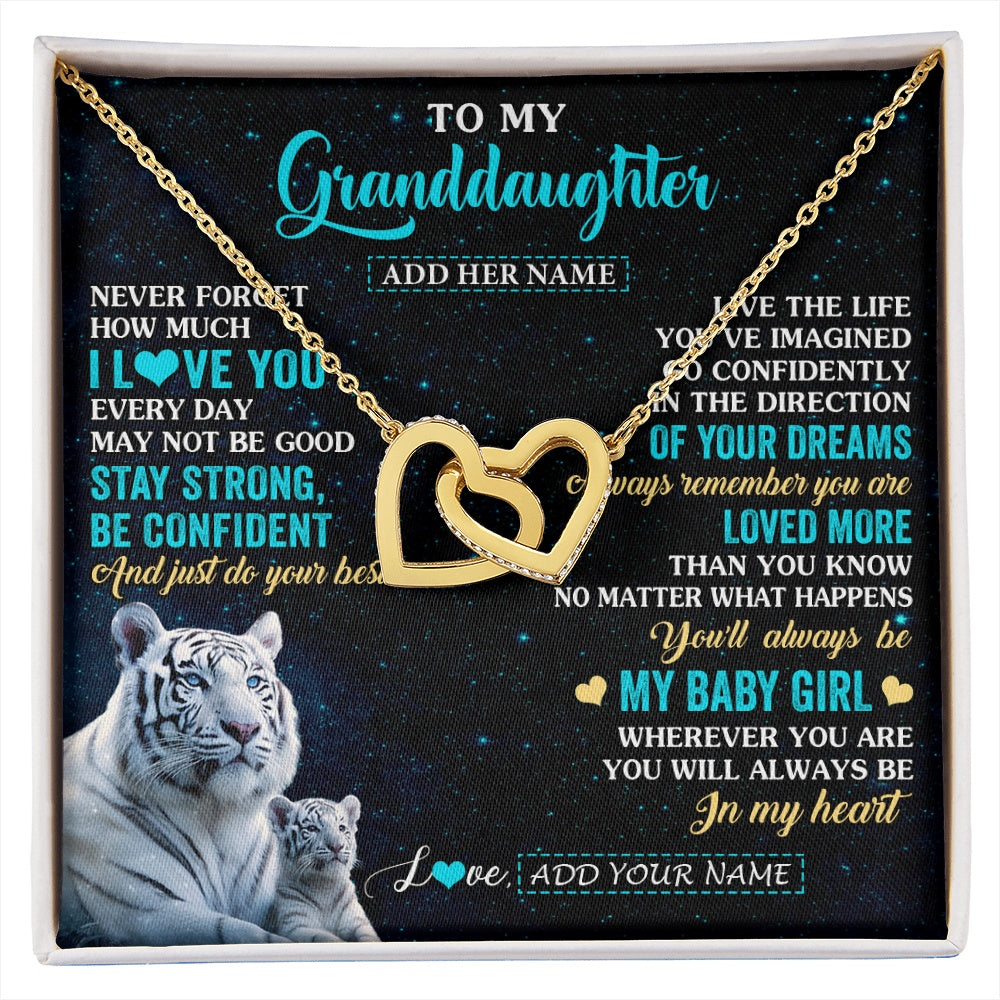Personalized To My Granddaughter Gifts From Grandma Necklace White Tiger Never Forget How Much I Love You Granddaughter Birthday Gift Box Message Card