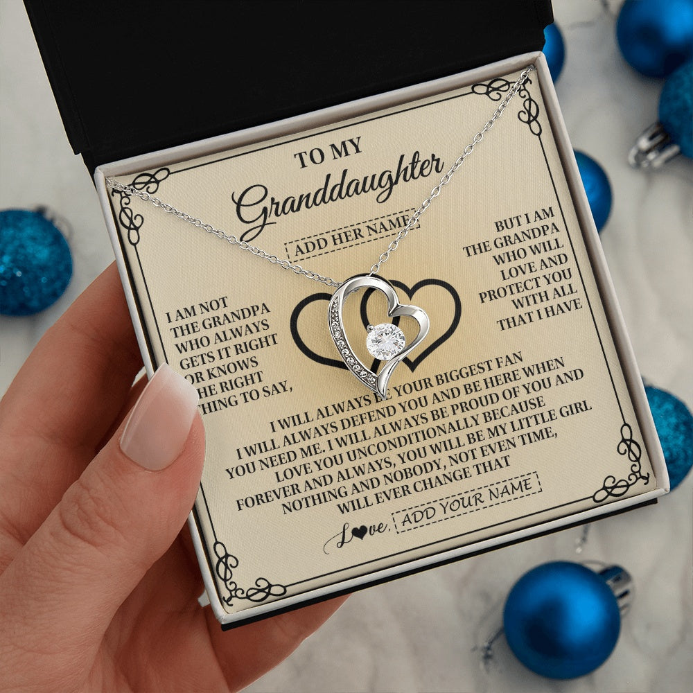 Personalized To My Granddaughter Gifts From Grandpa Granddaughter Birthday Gifts Jewelry Women Granddaughter Pendant Necklace Christmas Gift Box Message Card