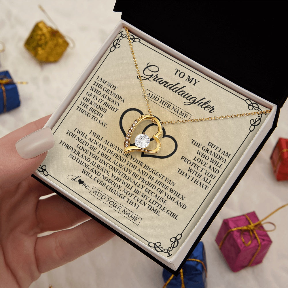 Personalized To My Granddaughter Gifts From Grandpa Granddaughter Birthday Gifts Jewelry Women Granddaughter Pendant Necklace Christmas Gift Box Message Card