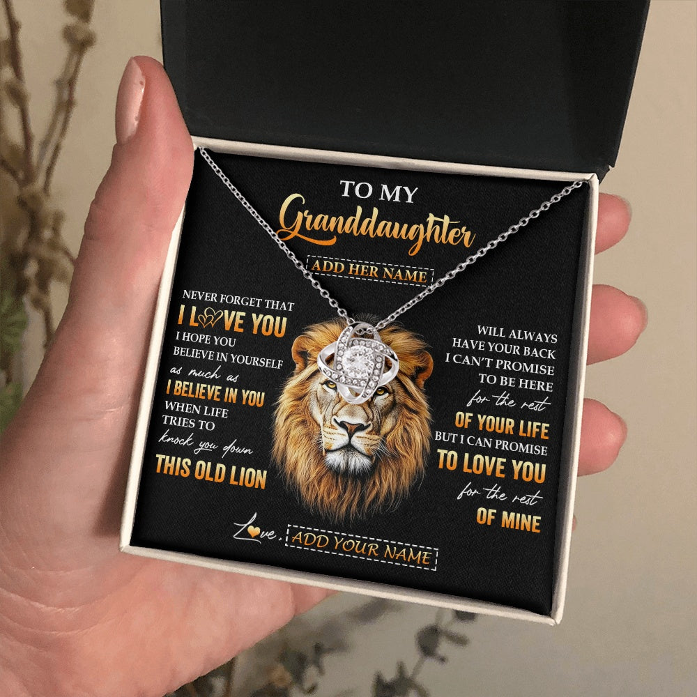 Personalized To My Granddaughter Gifts From Grandpa Necklace Old Lion Love You Granddaughter Birthday Gifts Graduation Christmas Custom Gift Box Message Card