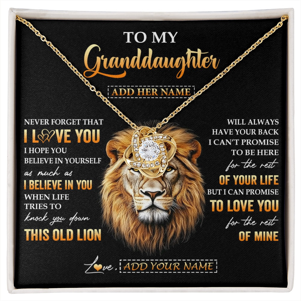 Personalized To My Granddaughter Gifts From Grandpa Necklace Old Lion Love You Granddaughter Birthday Gifts Graduation Christmas Custom Gift Box Message Card