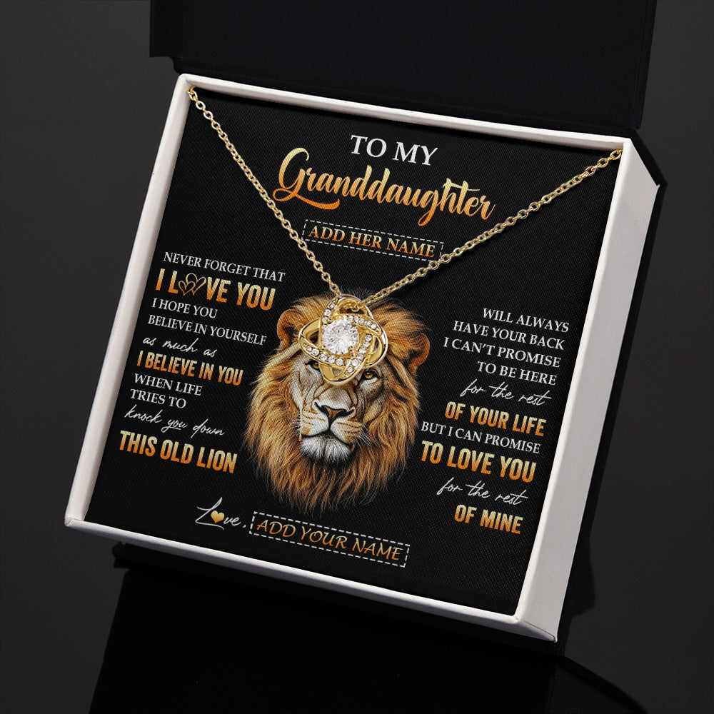 Personalized To My Granddaughter Gifts From Grandpa Necklace Old Lion Love You Granddaughter Birthday Gifts Graduation Christmas Custom Gift Box Message Card