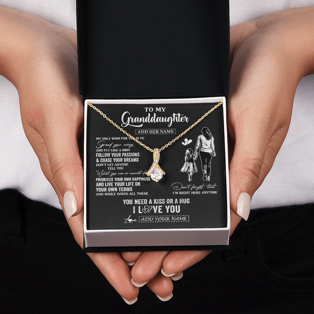 Personalized To My Granddaughter Gifts Necklace From Grandma Nana My Only Wish For You Granddaughter Birthday Gifts Graduation Christmas Gift Box Message Card