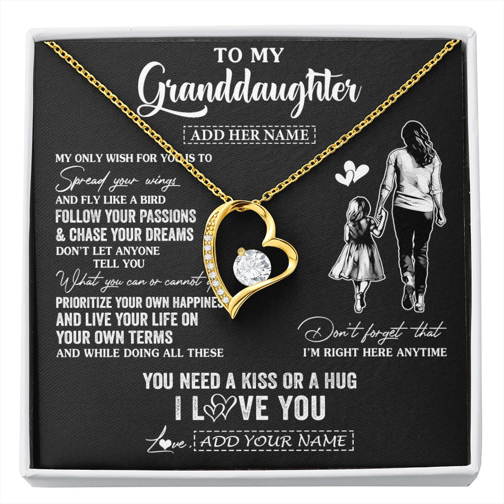 Personalized To My Granddaughter Gifts Necklace From Grandma Nana My Only Wish For You Granddaughter Birthday Gifts Graduation Christmas Gift Box Message Card