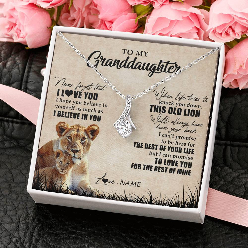Personalized To My Granddaughter Gifts Necklace From Grandma Old Lion Granddaughter Jewelry Birthday Graduation Christmas Customized Gift Box Message Card