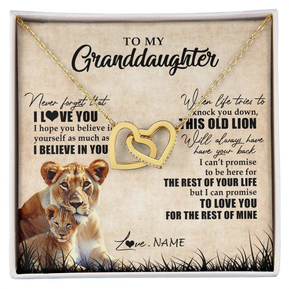 Personalized To My Granddaughter Gifts Necklace From Grandma Old Lion Granddaughter Jewelry Birthday Graduation Christmas Customized Gift Box Message Card