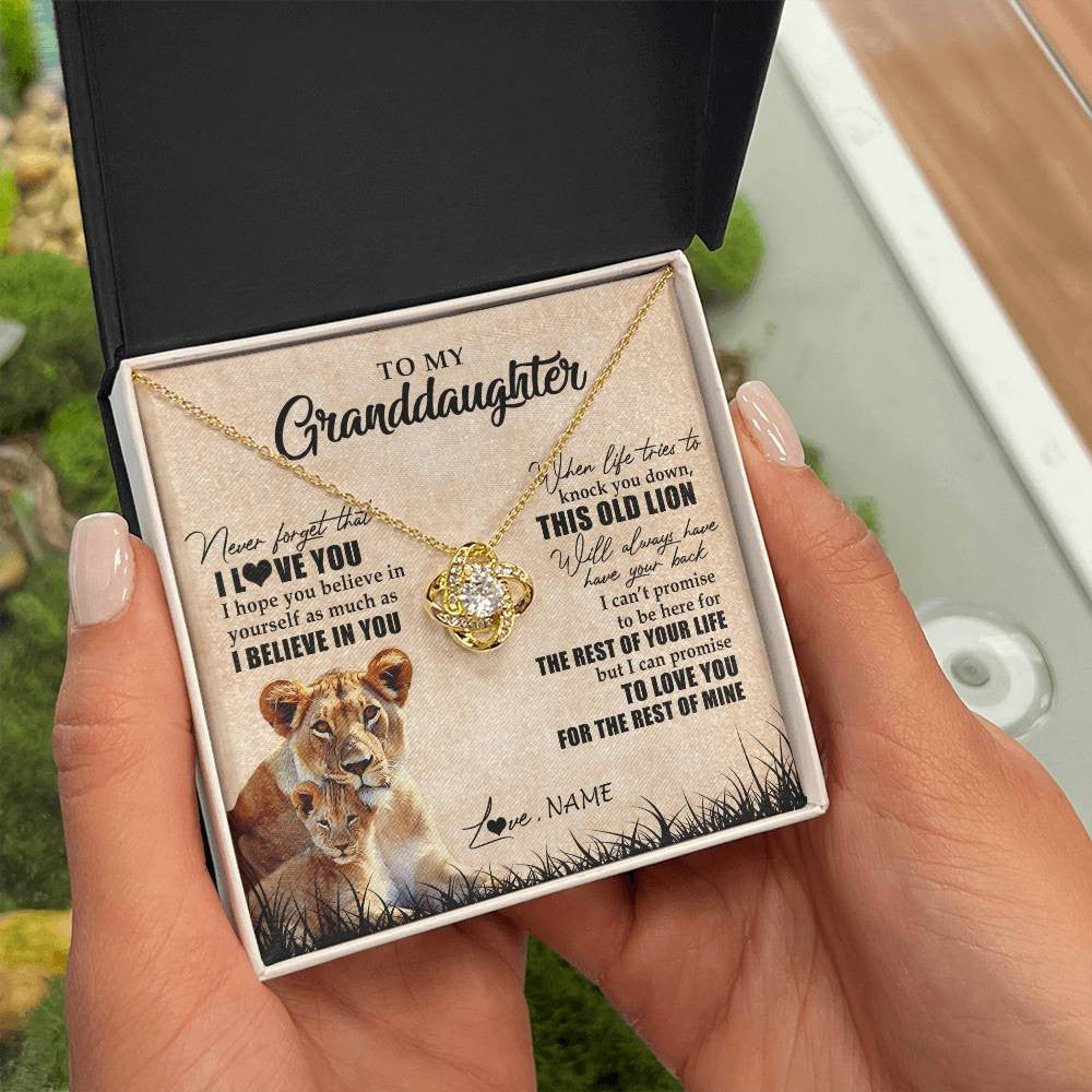Personalized To My Granddaughter Gifts Necklace From Grandma Old Lion Granddaughter Jewelry Birthday Graduation Christmas Customized Gift Box Message Card