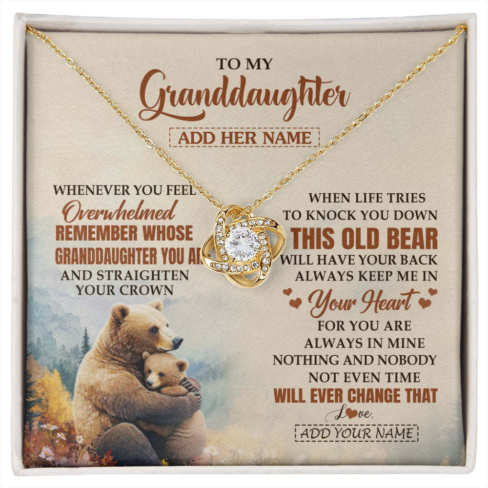 Personalized To My Granddaughter Gifts Necklace From Grandma Whenever Bear Unique Birthday Gifts For Granddaughter Graduation Christmas Gift Box Message Card