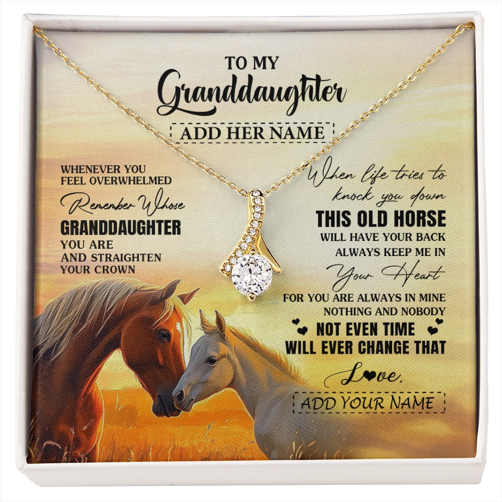 Personalized To My Granddaughter Gifts Necklace From Grandma Whenever Horse Unique Birthday Gifts For Granddaughter Graduation Christmas Gift Box Message Card