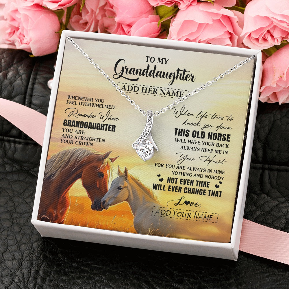 Personalized To My Granddaughter Gifts Necklace From Grandma Whenever Horse Unique Birthday Gifts For Granddaughter Graduation Christmas Gift Box Message Card