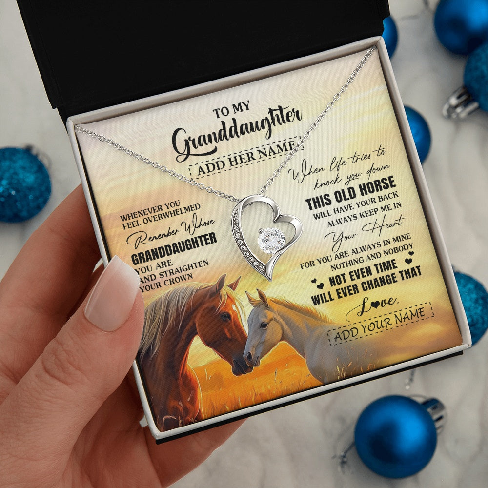 Personalized To My Granddaughter Gifts Necklace From Grandma Whenever Horse Unique Birthday Gifts For Granddaughter Graduation Christmas Gift Box Message Card