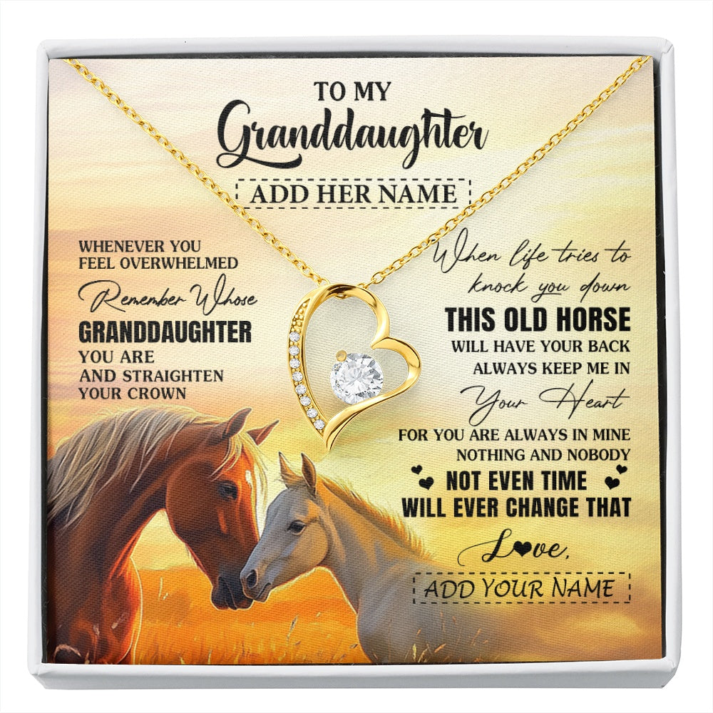 Personalized To My Granddaughter Gifts Necklace From Grandma Whenever Horse Unique Birthday Gifts For Granddaughter Graduation Christmas Gift Box Message Card