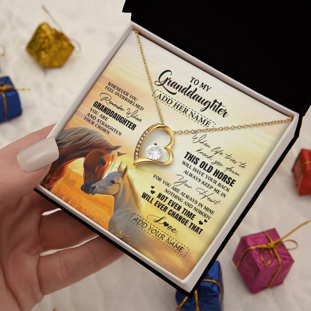 Personalized To My Granddaughter Gifts Necklace From Grandma Whenever Horse Unique Birthday Gifts For Granddaughter Graduation Christmas Gift Box Message Card