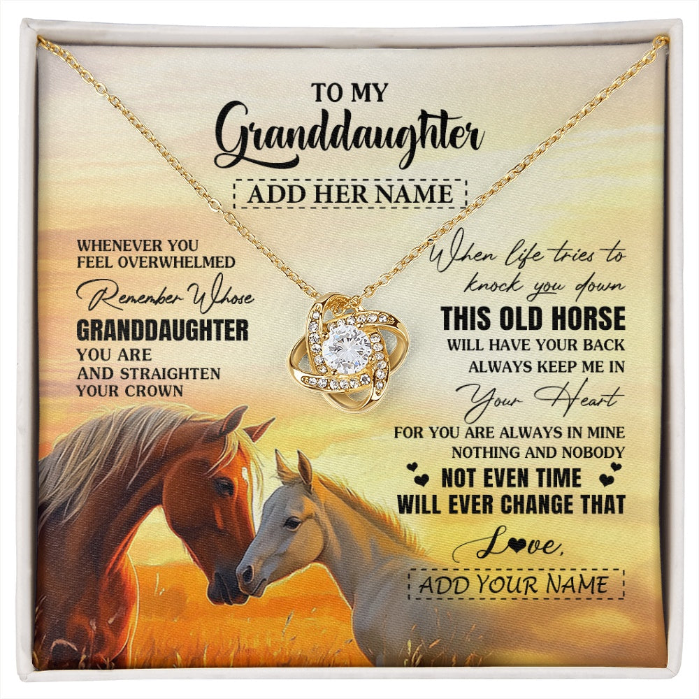 Personalized To My Granddaughter Gifts Necklace From Grandma Whenever Horse Unique Birthday Gifts For Granddaughter Graduation Christmas Gift Box Message Card