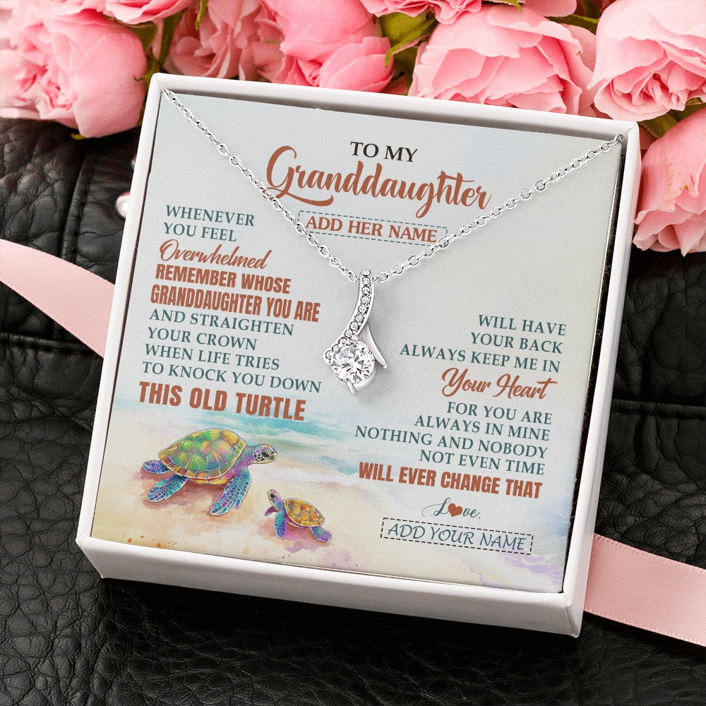 Personalized To My Granddaughter Gifts Necklace From Grandma Whenever Turtle Unique Birthday Gifts For Granddaughter Christmas Custom Gift Box Message Card