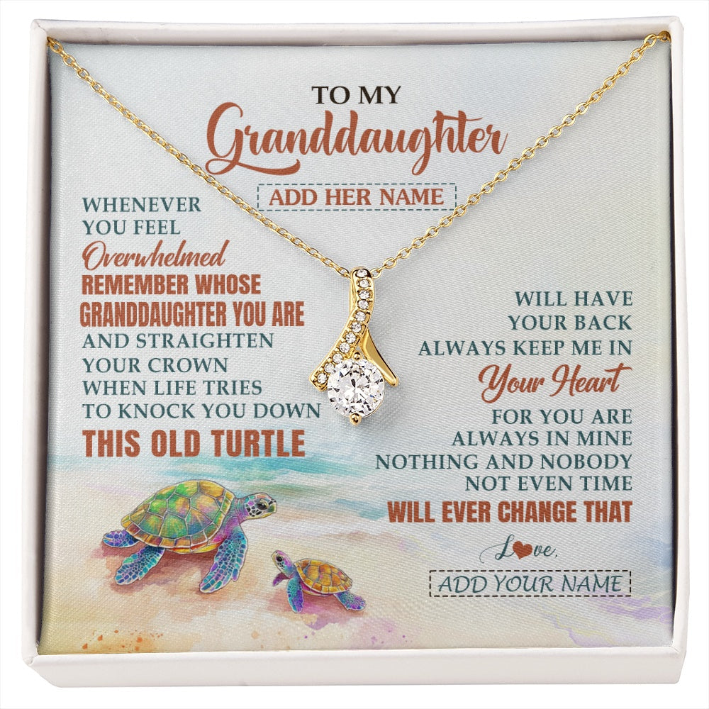 Personalized To My Granddaughter Gifts Necklace From Grandma Whenever Turtle Unique Birthday Gifts For Granddaughter Christmas Custom Gift Box Message Card