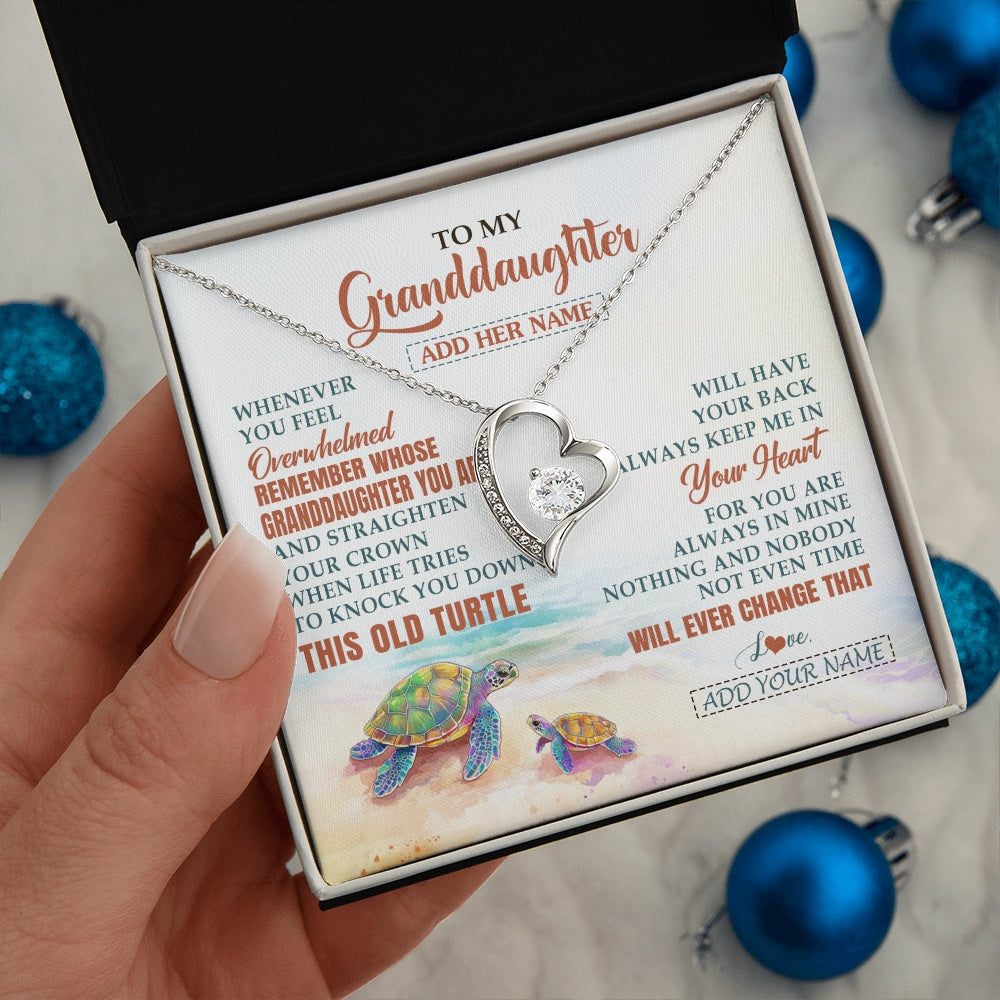 Personalized To My Granddaughter Gifts Necklace From Grandma Whenever Turtle Unique Birthday Gifts For Granddaughter Christmas Custom Gift Box Message Card