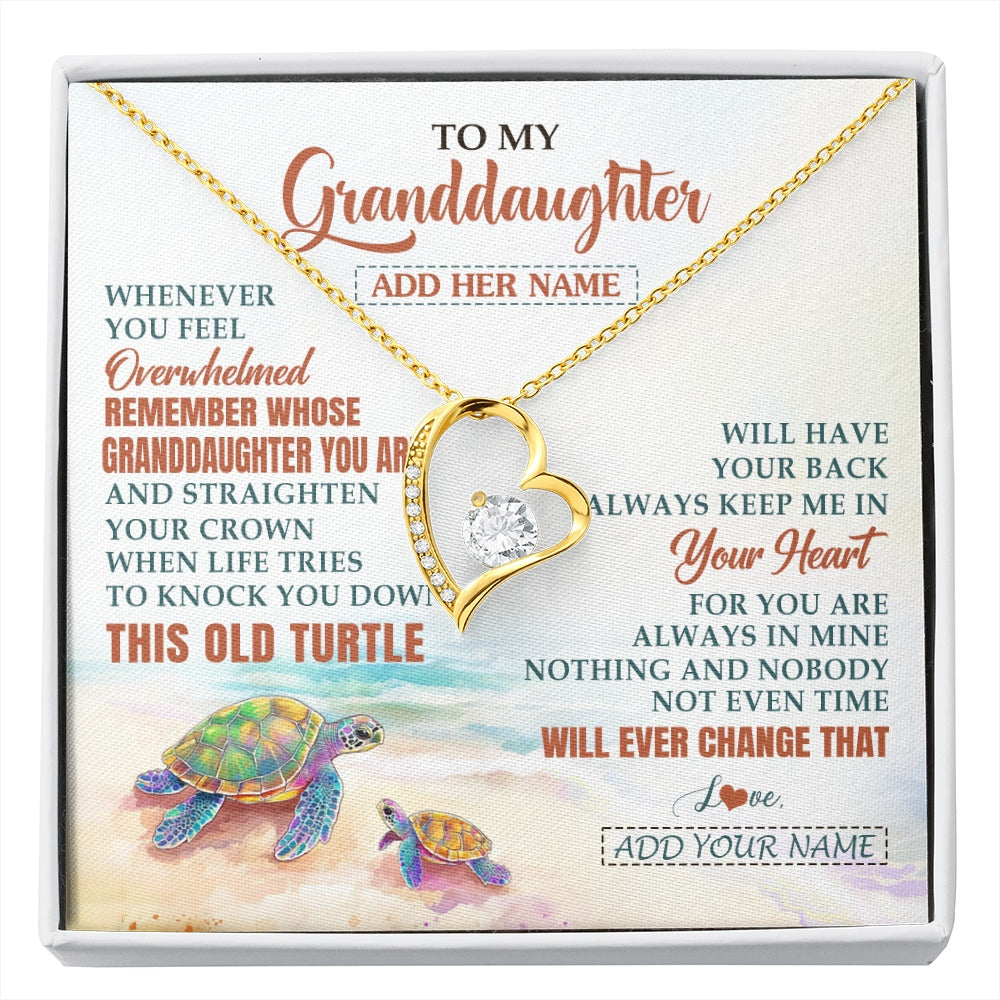Personalized To My Granddaughter Gifts Necklace From Grandma Whenever Turtle Unique Birthday Gifts For Granddaughter Christmas Custom Gift Box Message Card