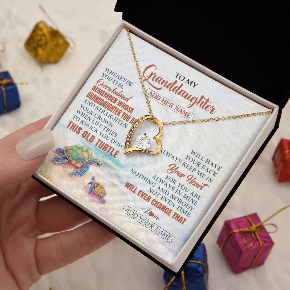 Personalized To My Granddaughter Gifts Necklace From Grandma Whenever Turtle Unique Birthday Gifts For Granddaughter Christmas Custom Gift Box Message Card
