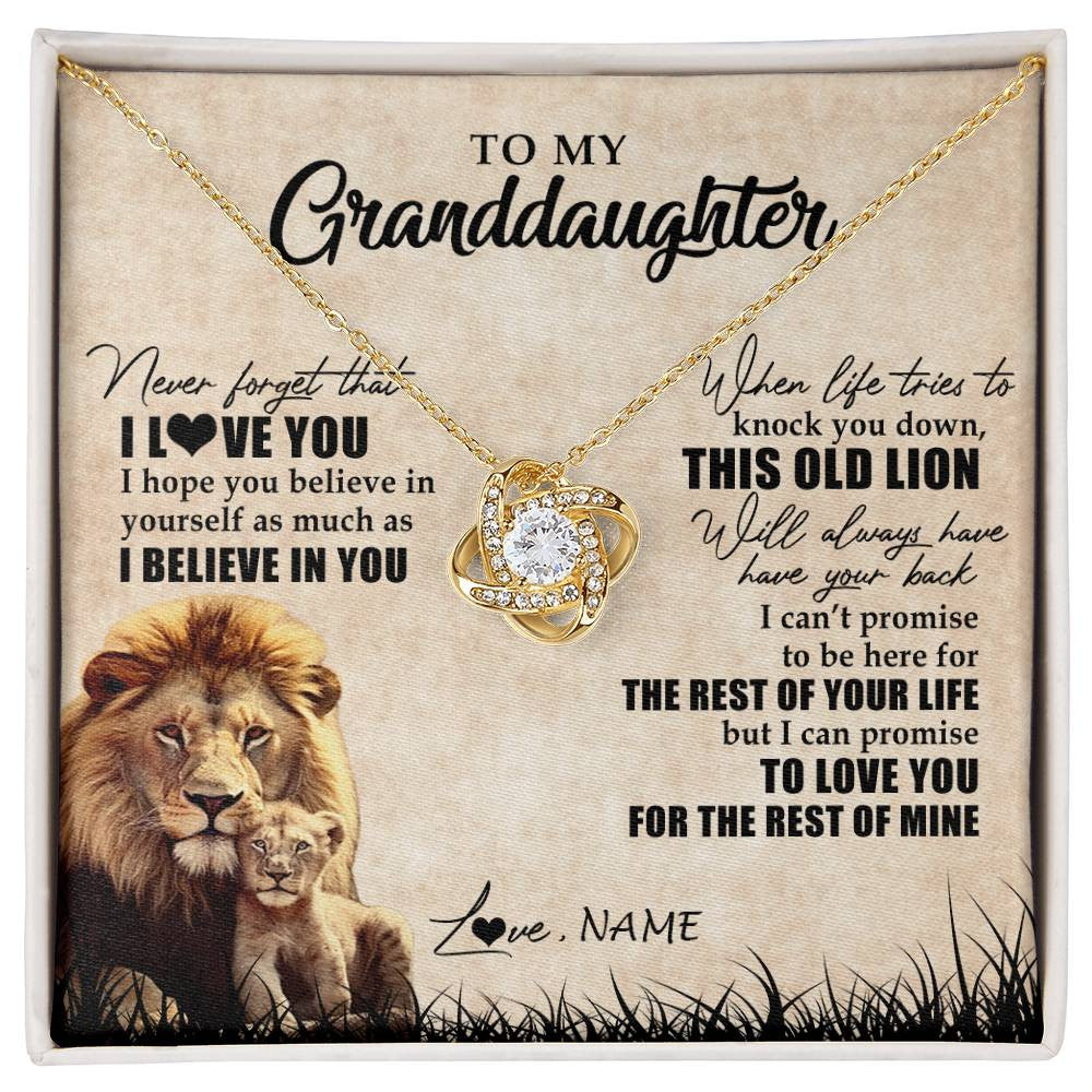 Personalized To My Granddaughter Gifts Necklace From Grandpa Old Lion Granddaughter Jewelry Birthday Graduation Christmas Customized Gift Box Message Card