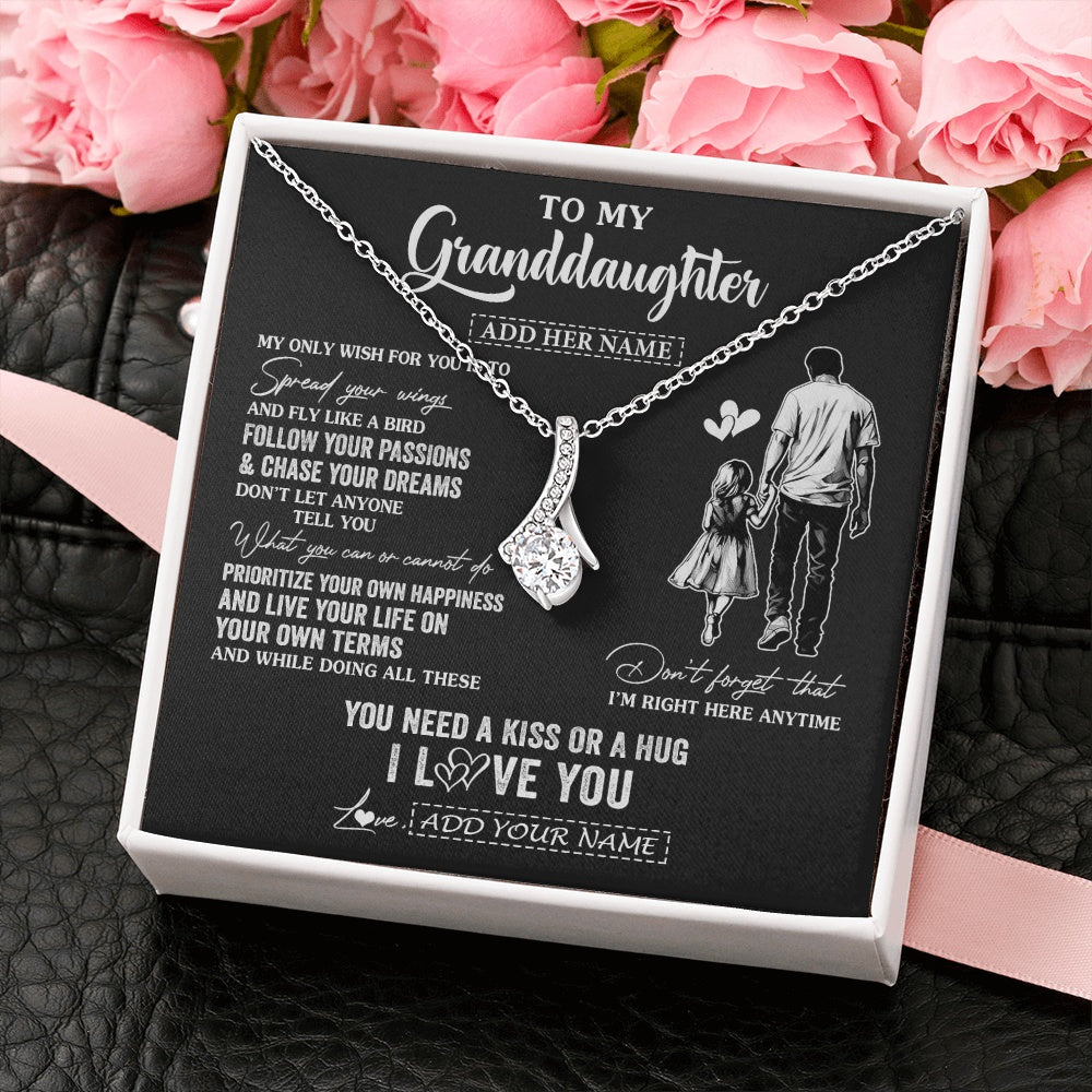 Personalized To My Granddaughter Gifts Necklace From Grandpa Papa My Only Wish For You Granddaughter Birthday Gifts Graduation Christmas Gift Box Message Card