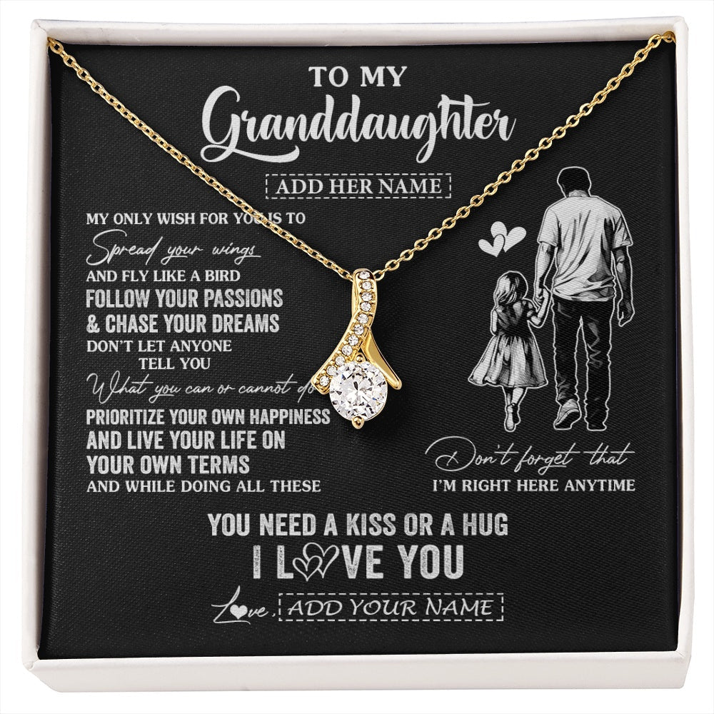 Personalized To My Granddaughter Gifts Necklace From Grandpa Papa My Only Wish For You Granddaughter Birthday Gifts Graduation Christmas Gift Box Message Card