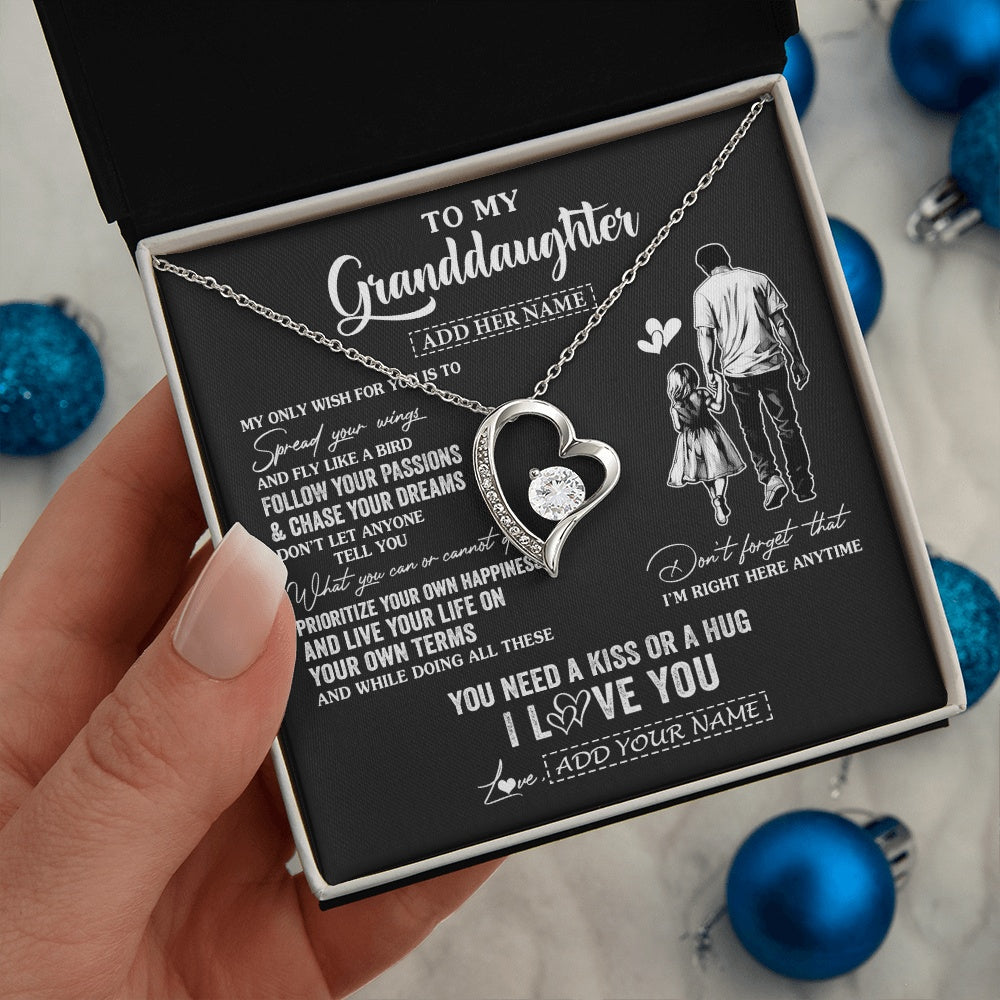 Personalized To My Granddaughter Gifts Necklace From Grandpa Papa My Only Wish For You Granddaughter Birthday Gifts Graduation Christmas Gift Box Message Card