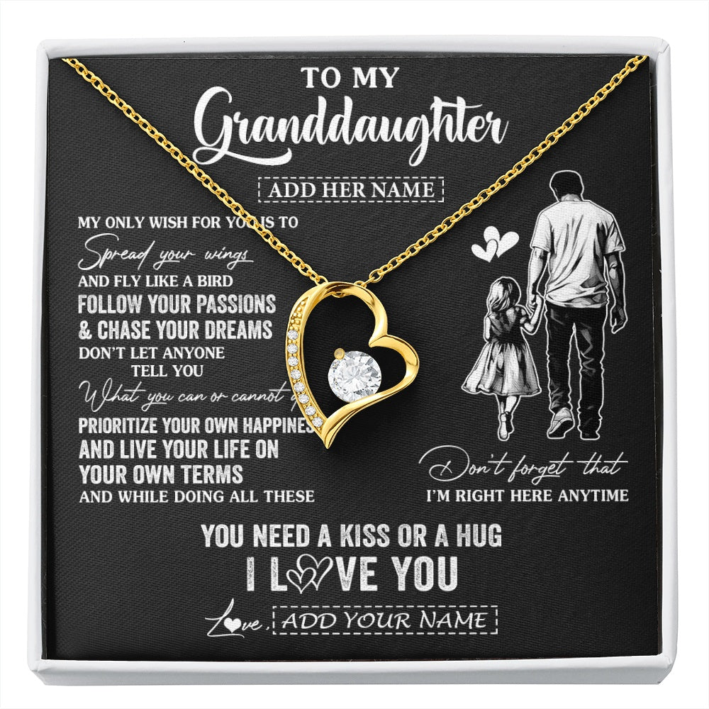 Personalized To My Granddaughter Gifts Necklace From Grandpa Papa My Only Wish For You Granddaughter Birthday Gifts Graduation Christmas Gift Box Message Card