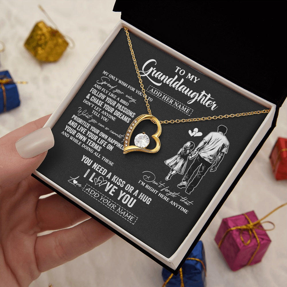 Personalized To My Granddaughter Gifts Necklace From Grandpa Papa My Only Wish For You Granddaughter Birthday Gifts Graduation Christmas Gift Box Message Card