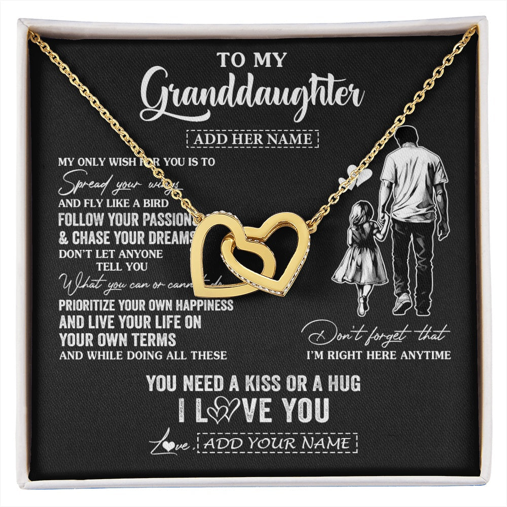 Personalized To My Granddaughter Gifts Necklace From Grandpa Papa My Only Wish For You Granddaughter Birthday Gifts Graduation Christmas Gift Box Message Card