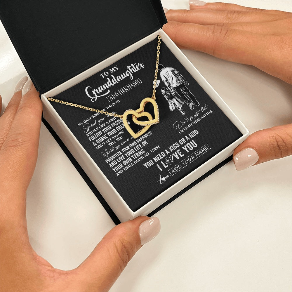 Personalized To My Granddaughter Gifts Necklace From Grandpa Papa My Only Wish For You Granddaughter Birthday Gifts Graduation Christmas Gift Box Message Card