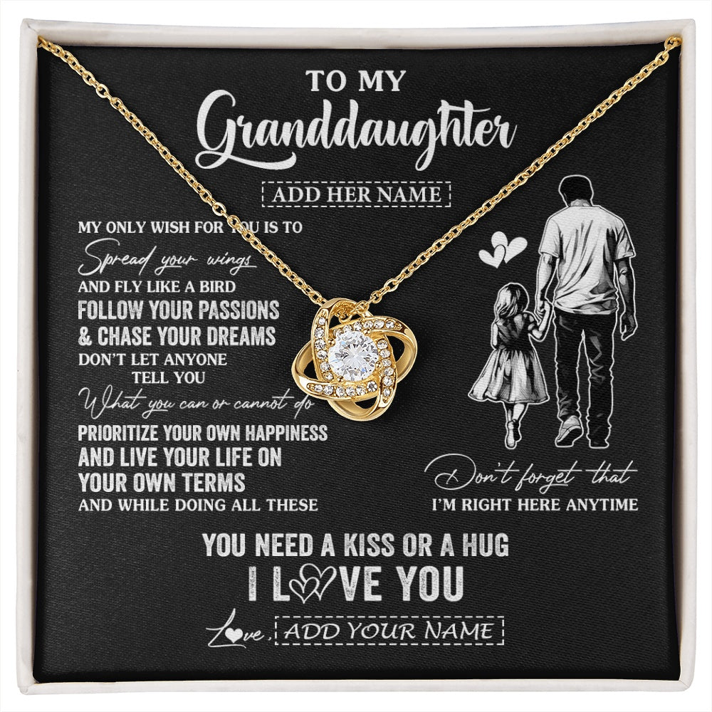 Personalized To My Granddaughter Gifts Necklace From Grandpa Papa My Only Wish For You Granddaughter Birthday Gifts Graduation Christmas Gift Box Message Card