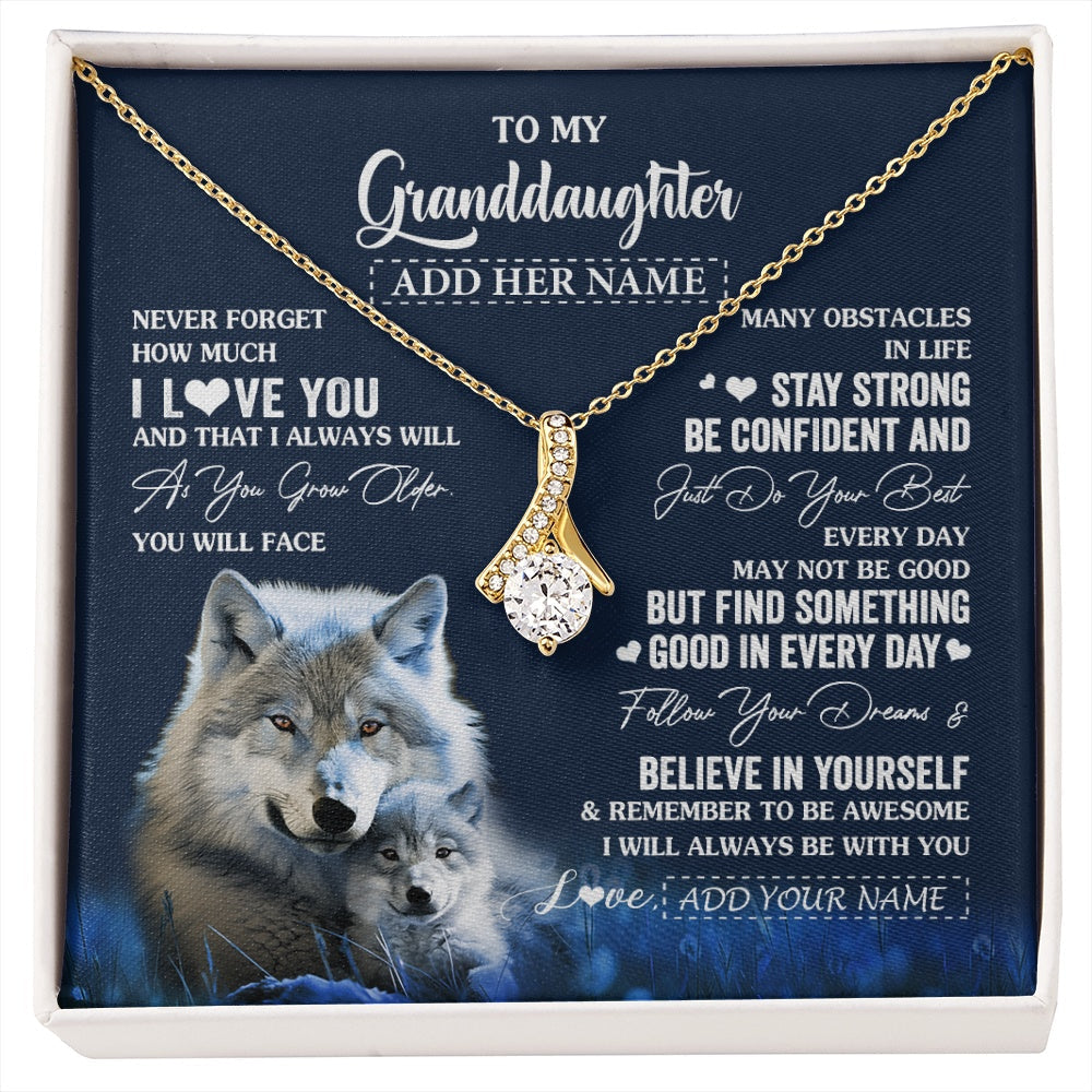 Personalized To My Granddaughter I Love You Forever Necklace From Grandma Grandpa Wolf Granddaughter Birthday Gifts Graduation Christmas Gift Box Message Card