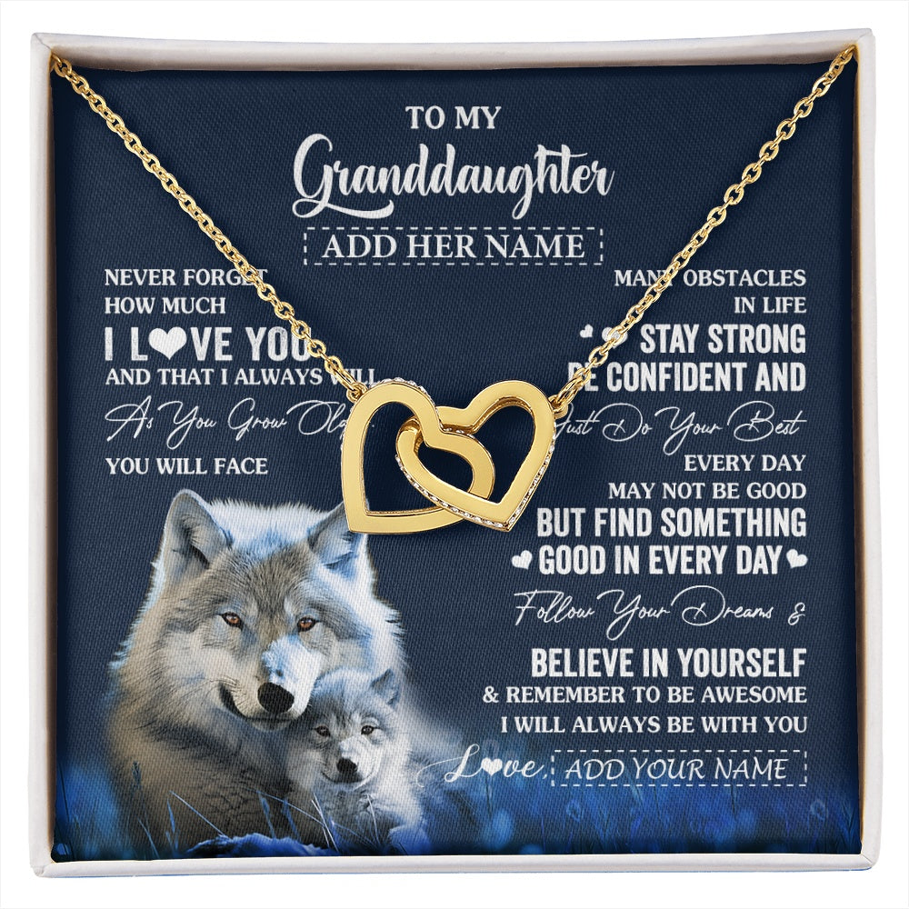 Personalized To My Granddaughter I Love You Forever Necklace From Grandma Grandpa Wolf Granddaughter Birthday Gifts Graduation Christmas Gift Box Message Card