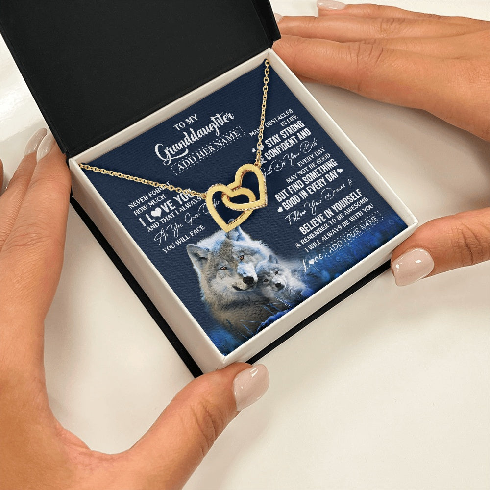 Personalized To My Granddaughter I Love You Forever Necklace From Grandma Grandpa Wolf Granddaughter Birthday Gifts Graduation Christmas Gift Box Message Card