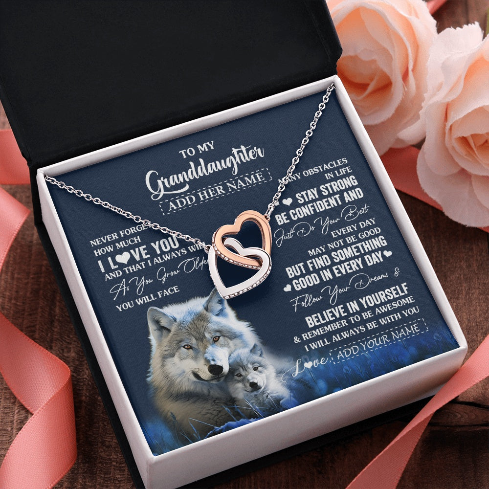 Personalized To My Granddaughter I Love You Forever Necklace From Grandma Grandpa Wolf Granddaughter Birthday Gifts Graduation Christmas Gift Box Message Card