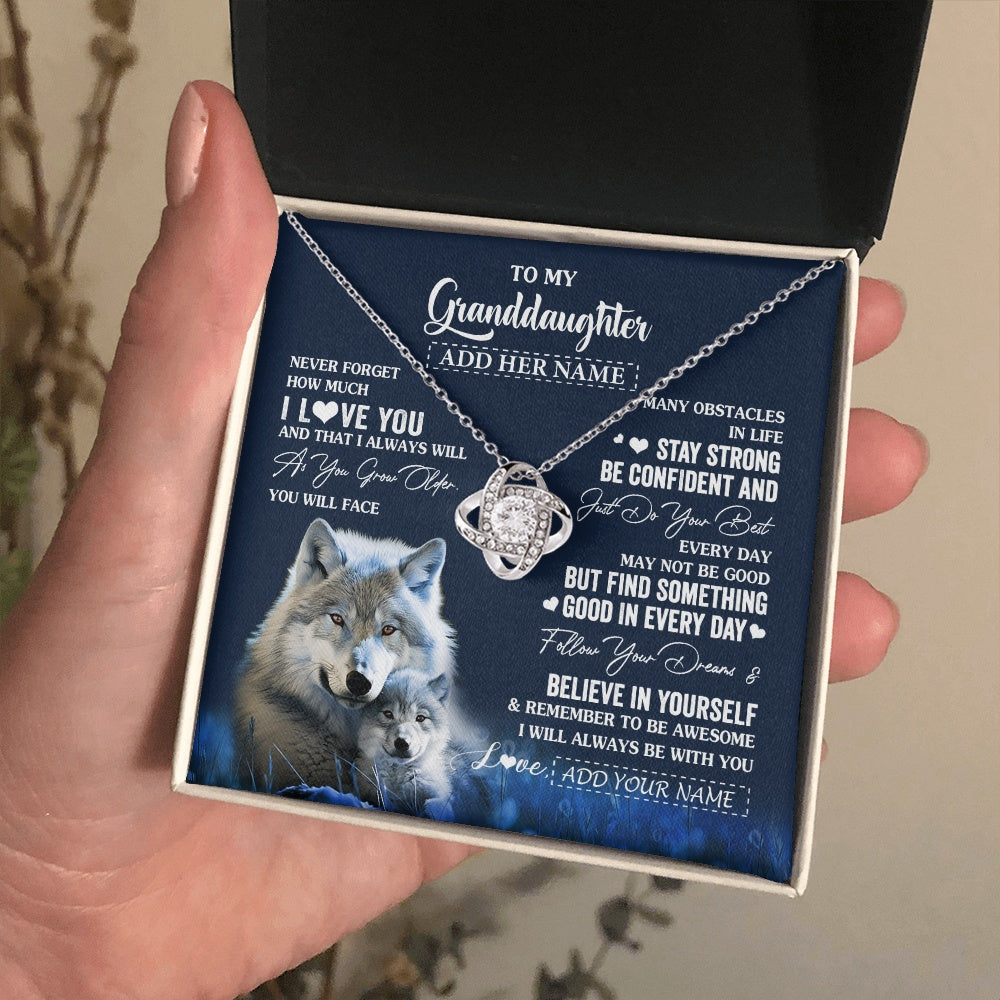 Personalized To My Granddaughter I Love You Forever Necklace From Grandma Grandpa Wolf Granddaughter Birthday Gifts Graduation Christmas Gift Box Message Card