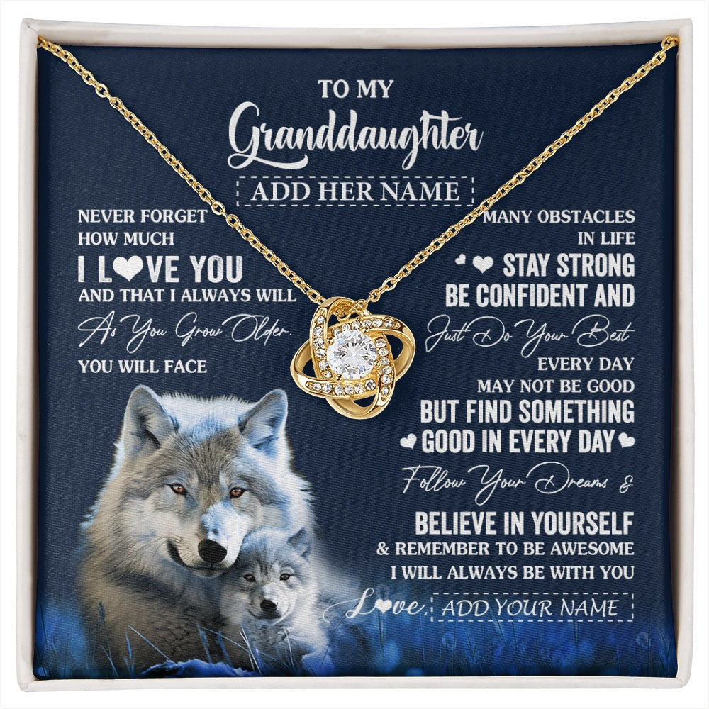 Personalized To My Granddaughter I Love You Forever Necklace From Grandma Grandpa Wolf Granddaughter Birthday Gifts Graduation Christmas Gift Box Message Card