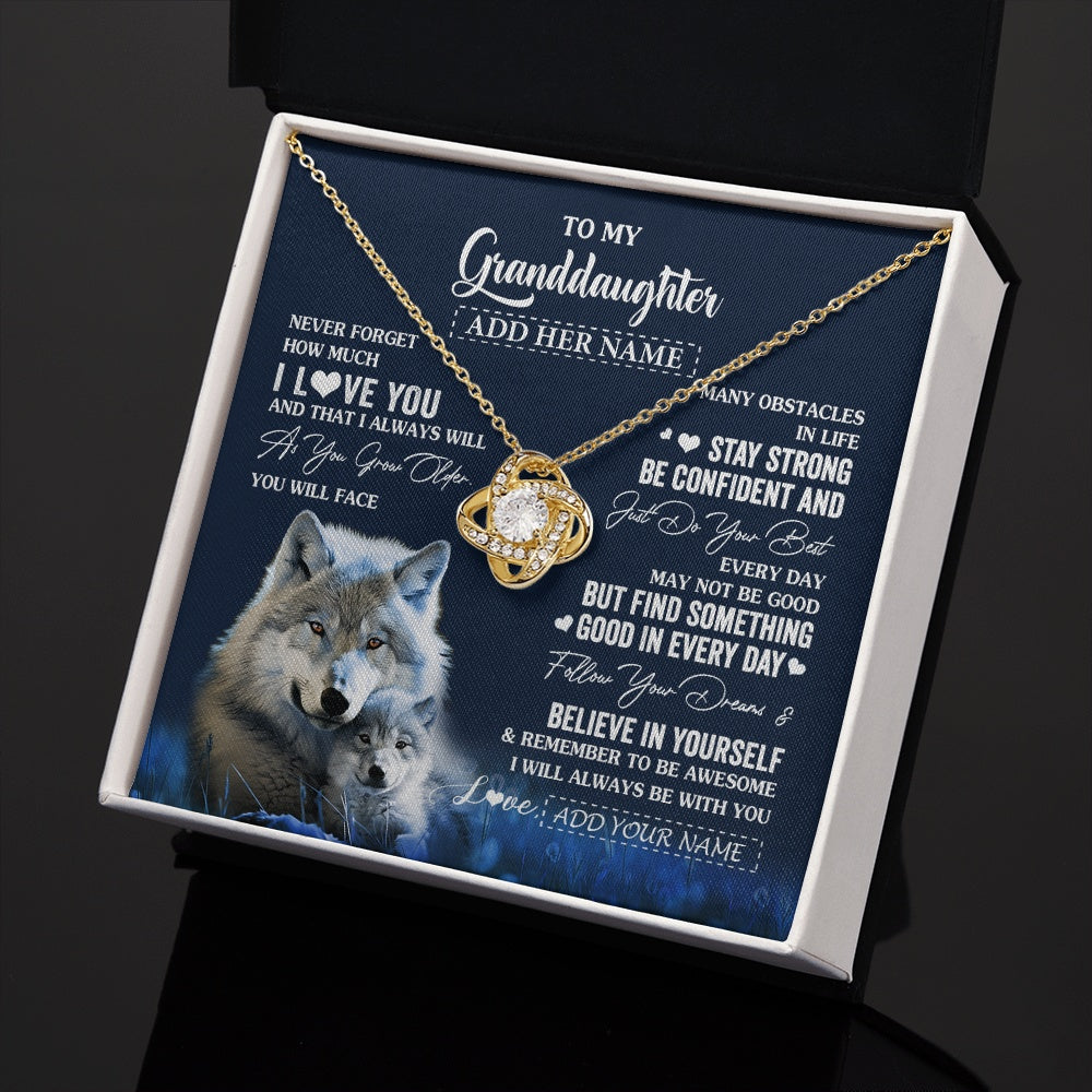 Personalized To My Granddaughter I Love You Forever Necklace From Grandma Grandpa Wolf Granddaughter Birthday Gifts Graduation Christmas Gift Box Message Card