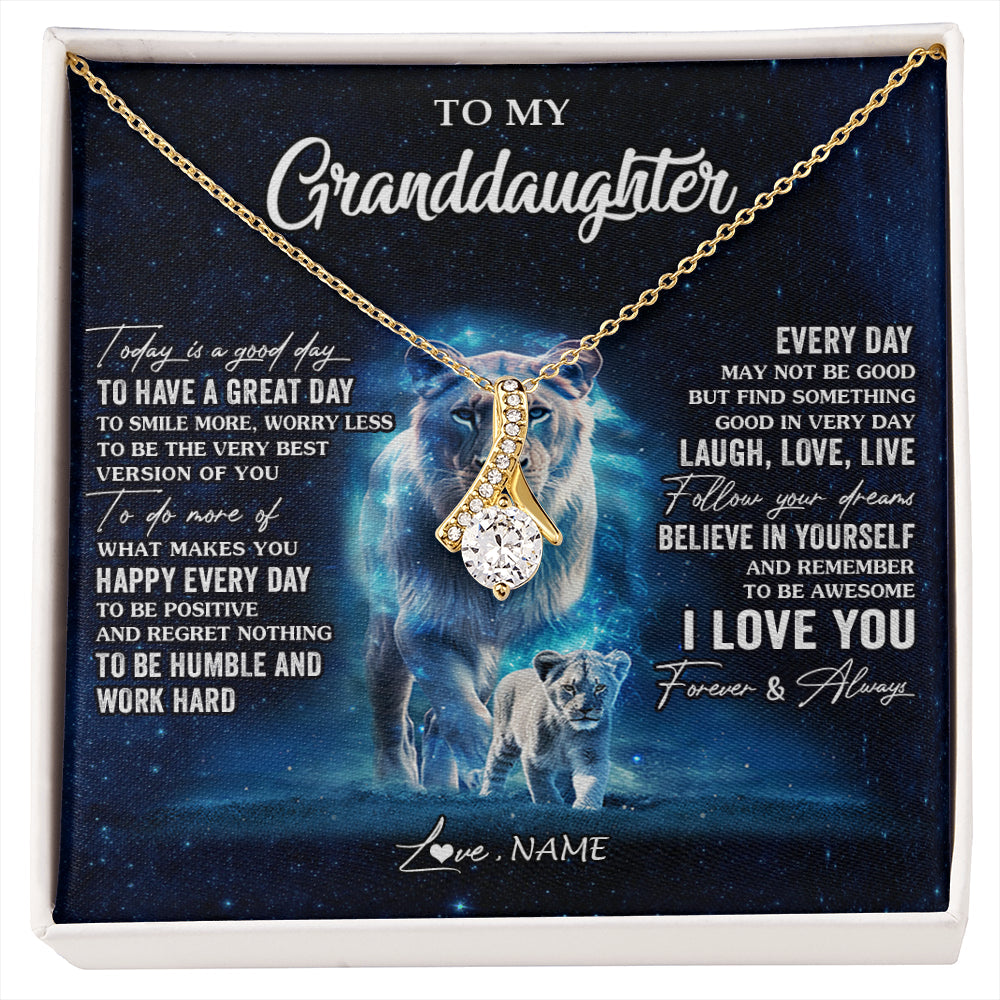 Personalized To My Granddaughter Lion Necklace From Grandma Today Is A Good Day Granddaughter Gifts Birthday Christmas Customized Gift Box Message Card