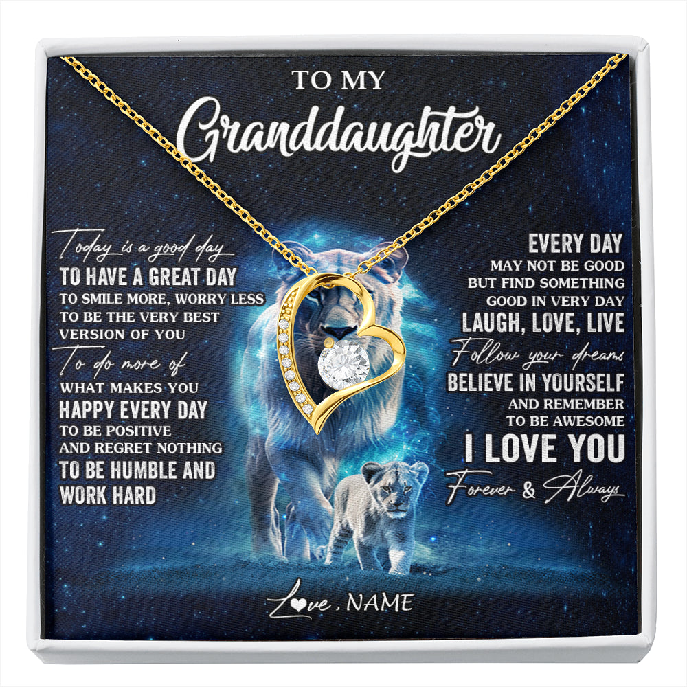 Personalized To My Granddaughter Lion Necklace From Grandma Today Is A Good Day Granddaughter Gifts Birthday Christmas Customized Gift Box Message Card