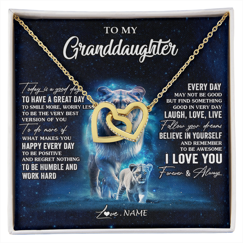 Personalized To My Granddaughter Lion Necklace From Grandma Today Is A Good Day Granddaughter Gifts Birthday Christmas Customized Gift Box Message Card